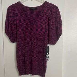 Nine West Magenta Patterned Blouse